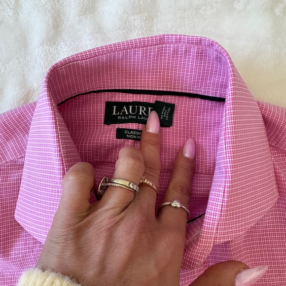 Lauren Ralph Lauren Pink Collared Shirt - Picture 3 of 4